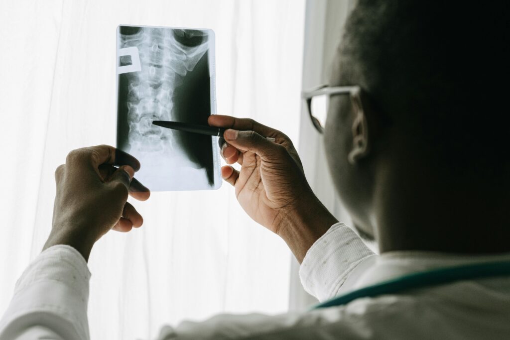 Physician Associate examining X-ray result